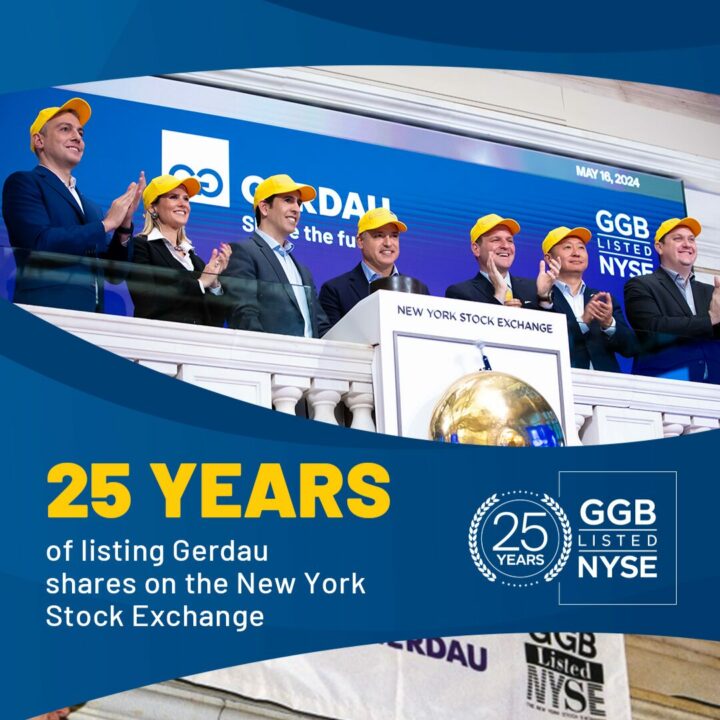 Gerdau rings NYSE closing bell to celebrate 25 years of listing